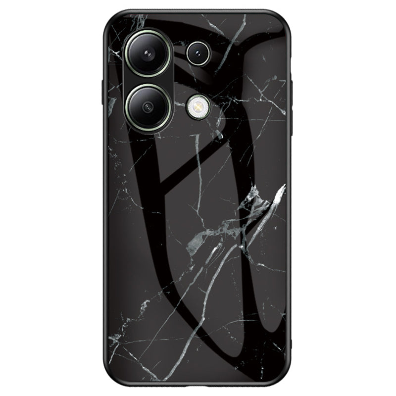 For Xiaomi Redmi Note 13 4G Anti-Drop Phone Cover Tempered Glass Case Marble Pattern Phone Shell For Xiaomi Redmi Note 13 4G Anti-Drop Phone Cover Tempered Glass Case Marble Pattern Phone Shell